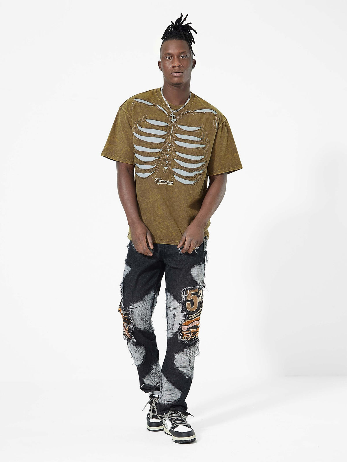 Dark Bones Washed Short-sleeved T-shirt - 1627 
