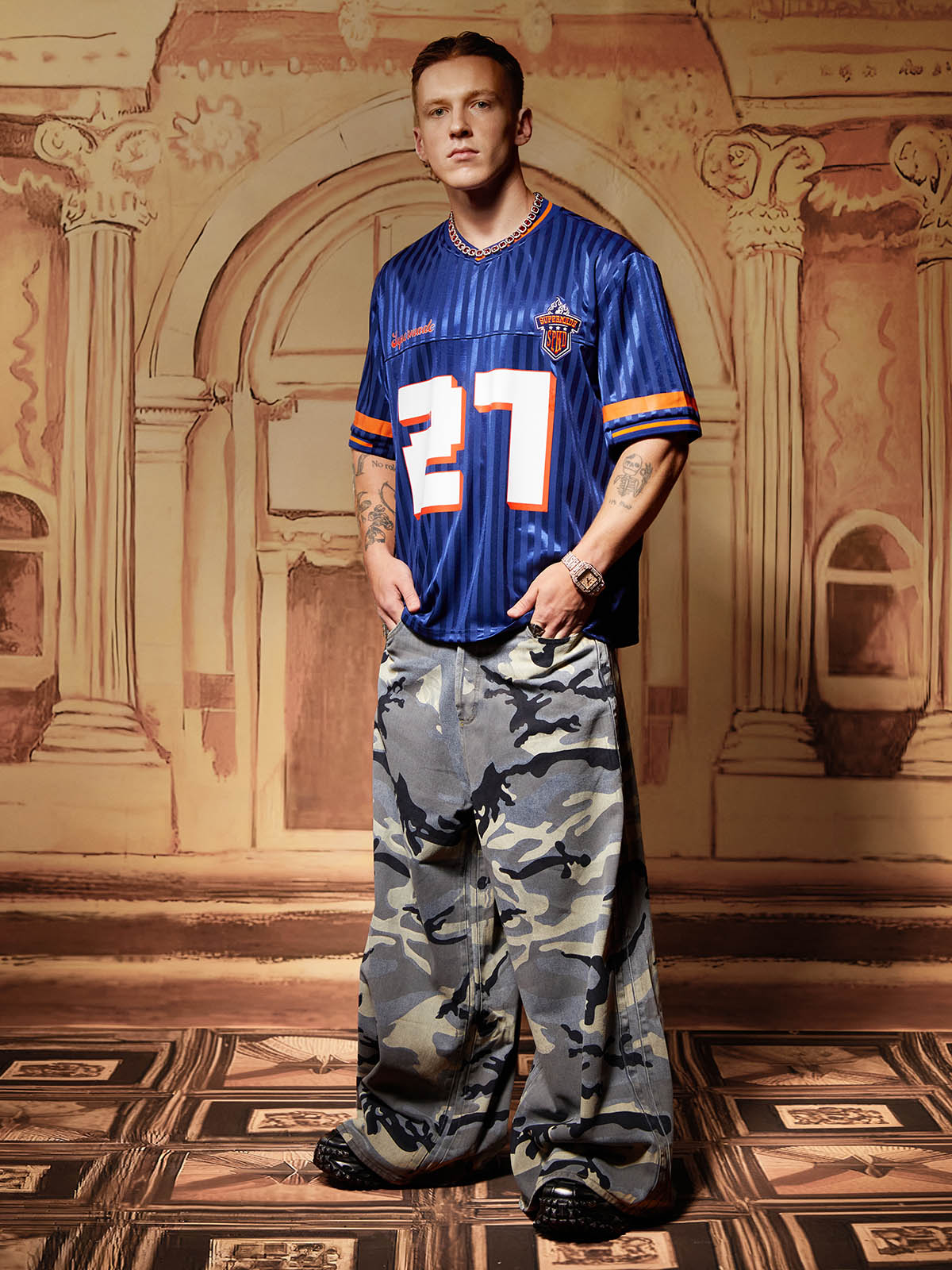 Street Retro Camouflage Baggy Jeans - 2395 