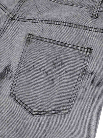 Distressed Washed Workwear Denim Set 