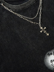 Thesupermade Vintage Necklace Star Print Hip-hop Tank Top - 2070 