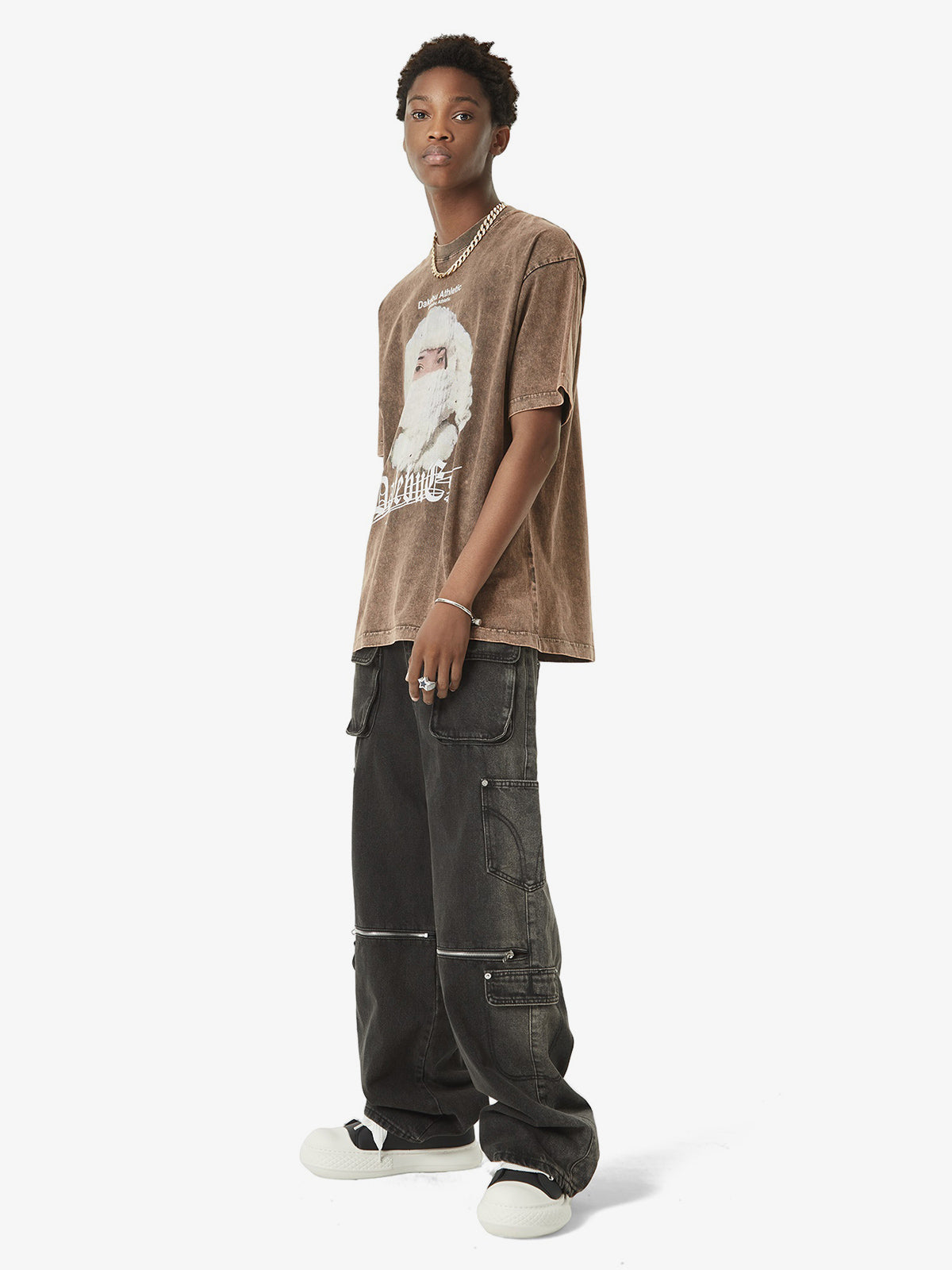 Thesupermade Multi-pocket Zipper Design Washed Hip-Hop Jeans - 2112 