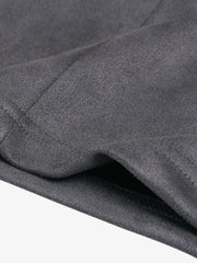 Suede Contrast Color Spliced Letter Embroidery Oversize T-shirt 
