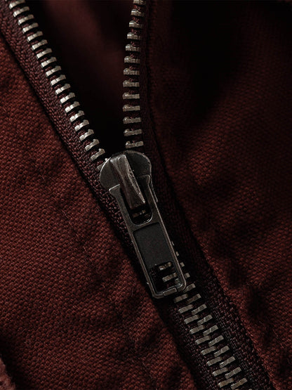 Thesupermade Washed Distressed Fur Hooded Jacket 