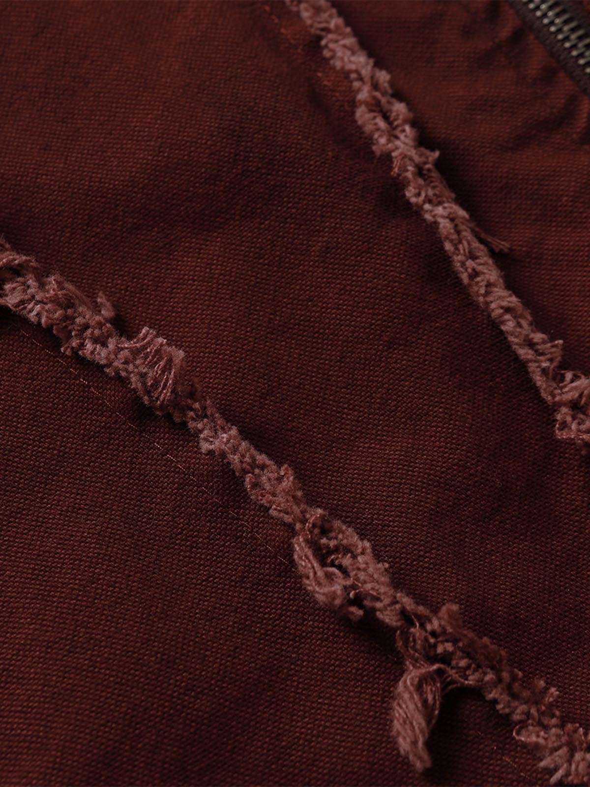 Thesupermade Washed Distressed Fur Hooded Jacket 