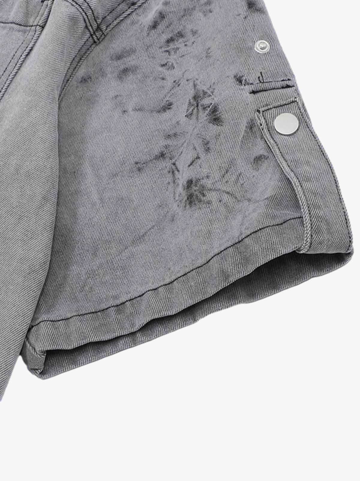 Distressed Washed Workwear Denim Set 