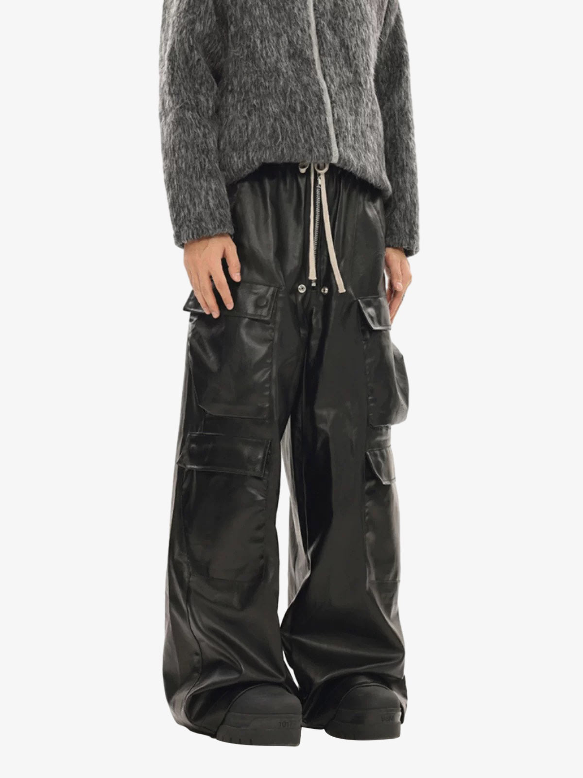RO-style multi-pocket matte coated overalls - 2094 