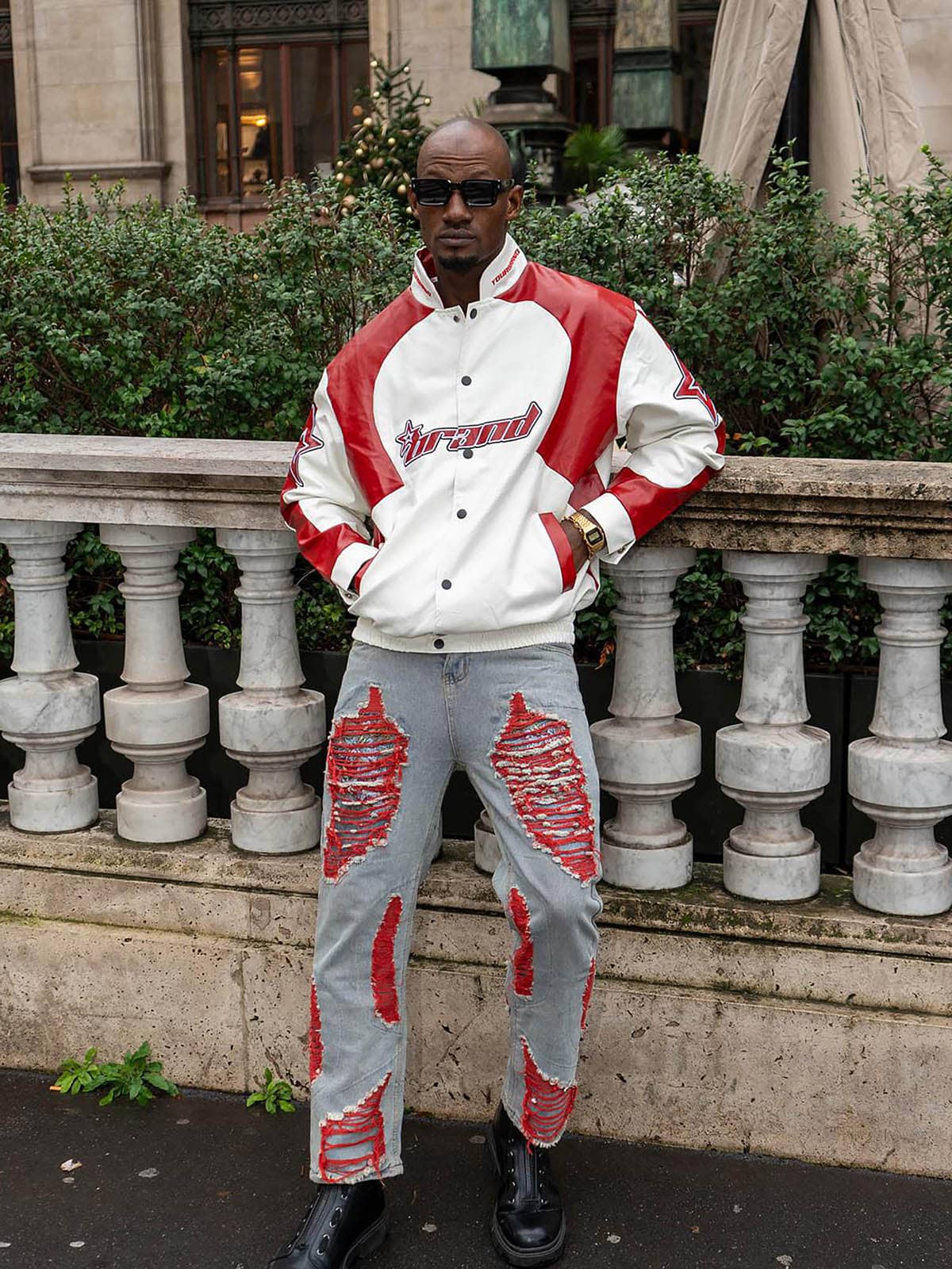 Thesupermade American Vintage Colorblock Leather Jacket - 1728 