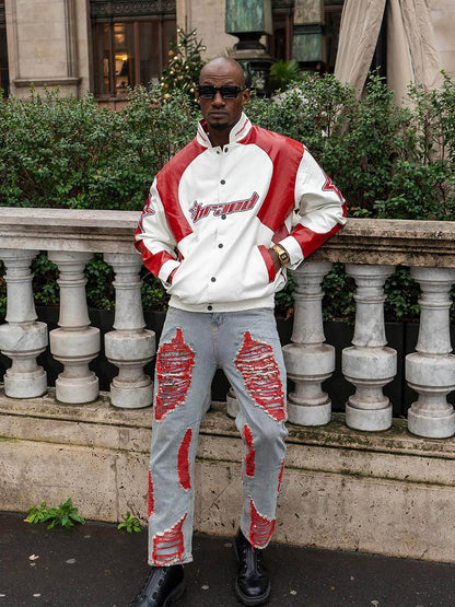 Thesupermade American Vintage Colorblock Leather Jacket - 1728 