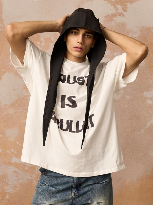 Original ”Trust is a Bullet“ Graphic Slogan T-Shirt 