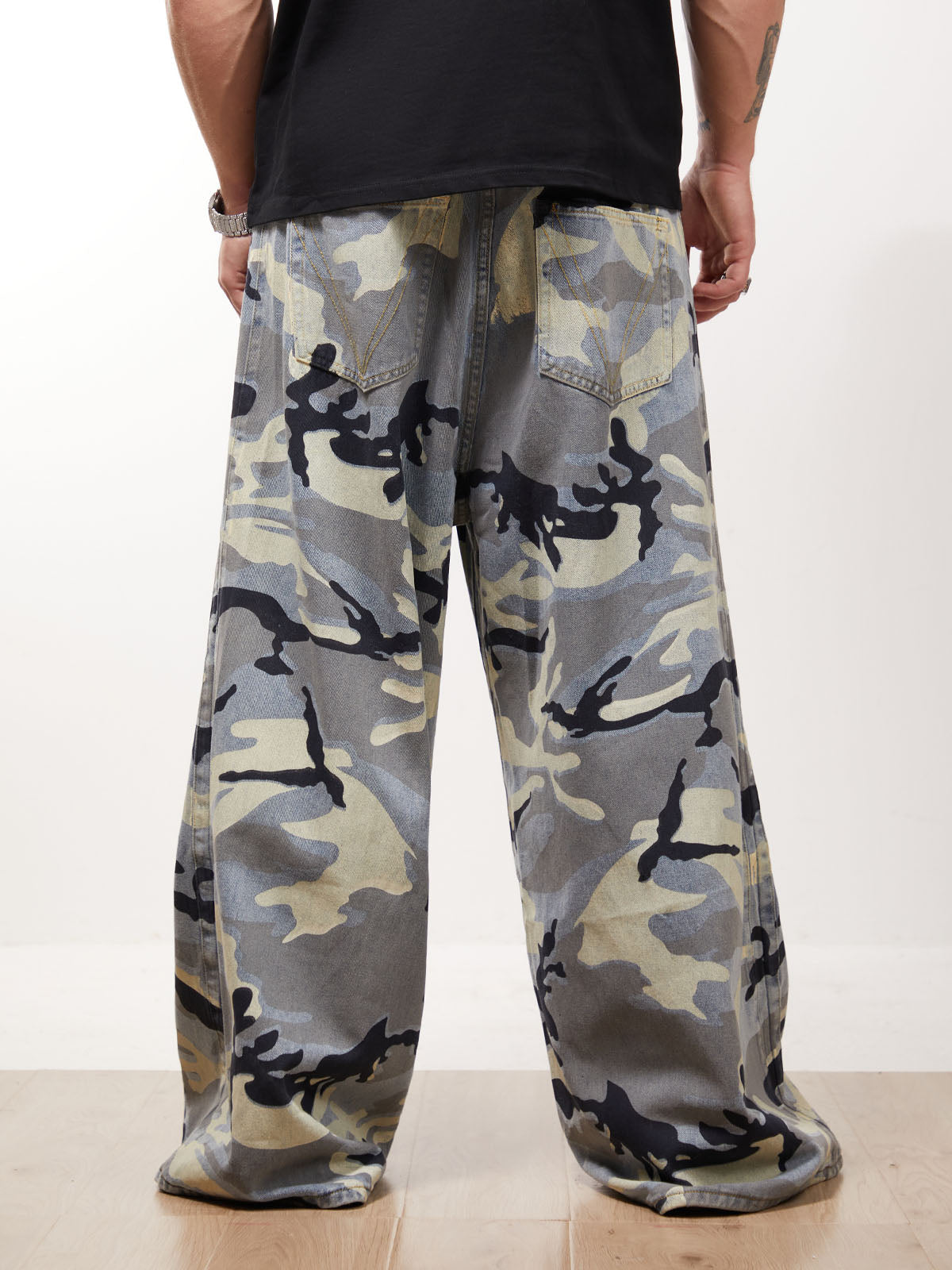 Street Retro Camouflage Baggy Jeans - 2395 