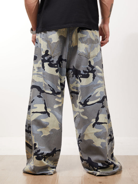 Street Retro Camouflage Baggy Jeans - 2395 