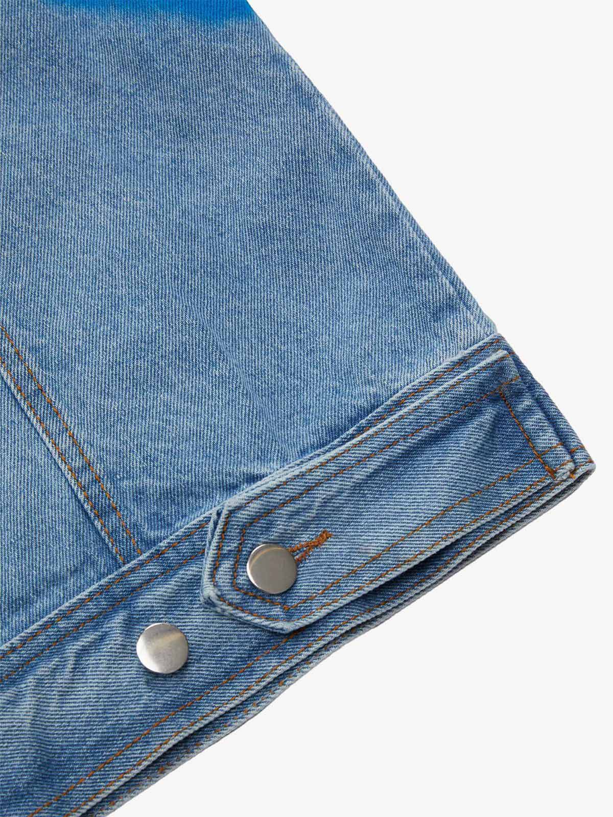 American Spray-painted Love Sleeveless Denim Jacket - 1972 