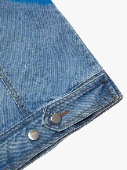 American Spray-painted Love Sleeveless Denim Jacket - 1972 