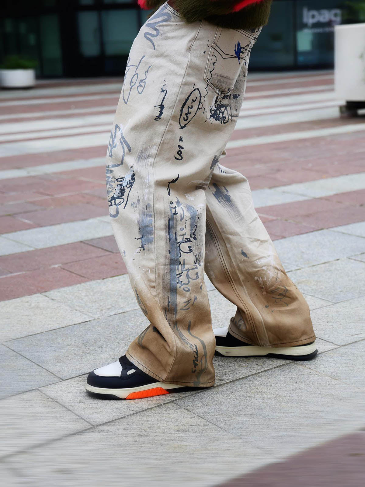 国内で当店のみ Supermade - GRAFFITI NEWSPAPER BAGGY JEANS Graffiti Newspaper Baggy Jeans | Thesupermade®