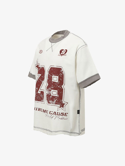 Distressed NO. 28 Jersey T-Shirt 