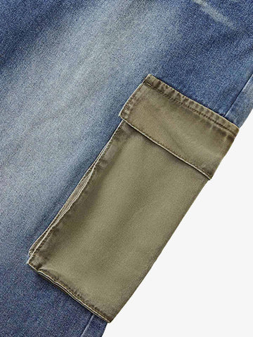 Thesupermade Homemade Large Pocket Cargo Jeans 