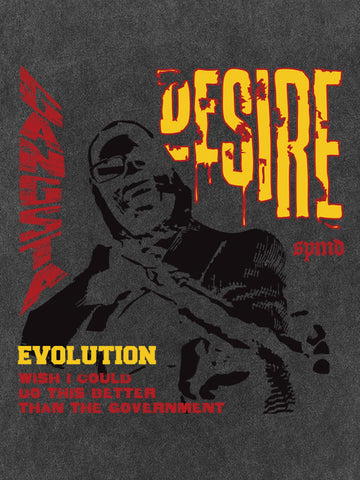 Retro Letter Protrait Graphic Print T-Shirt 