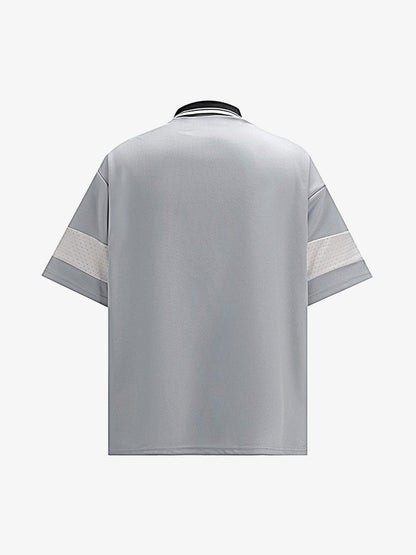 Retro Sports Jersey Polo Shirt 