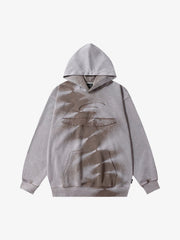 Thesupermade Tie-dye Contrasting Print Pullover Hoodie 