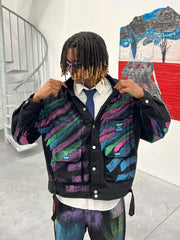 Thesupermade Hip-hop Hand-painted Graffiti Denim Jacket - 2010 