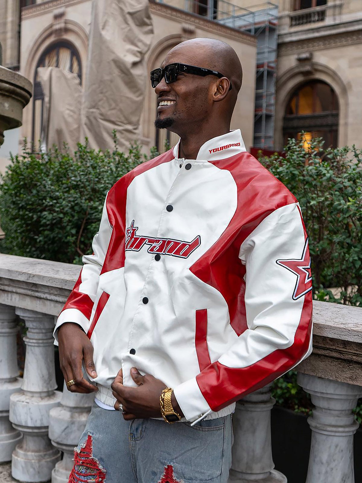 Thesupermade American Vintage Colorblock Leather Jacket - 1728 