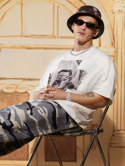 Cross And Portrait Denim Bucket Hat 