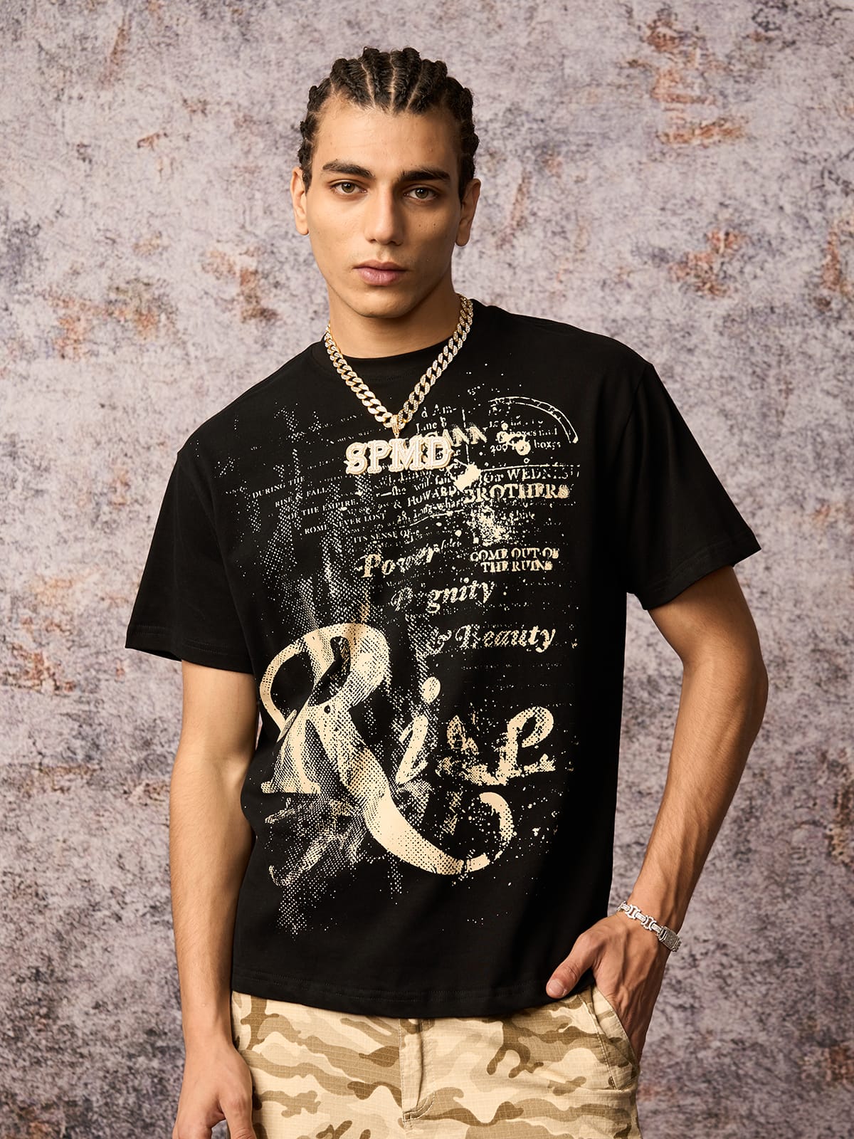 Phantom Letter Print T-shirt 