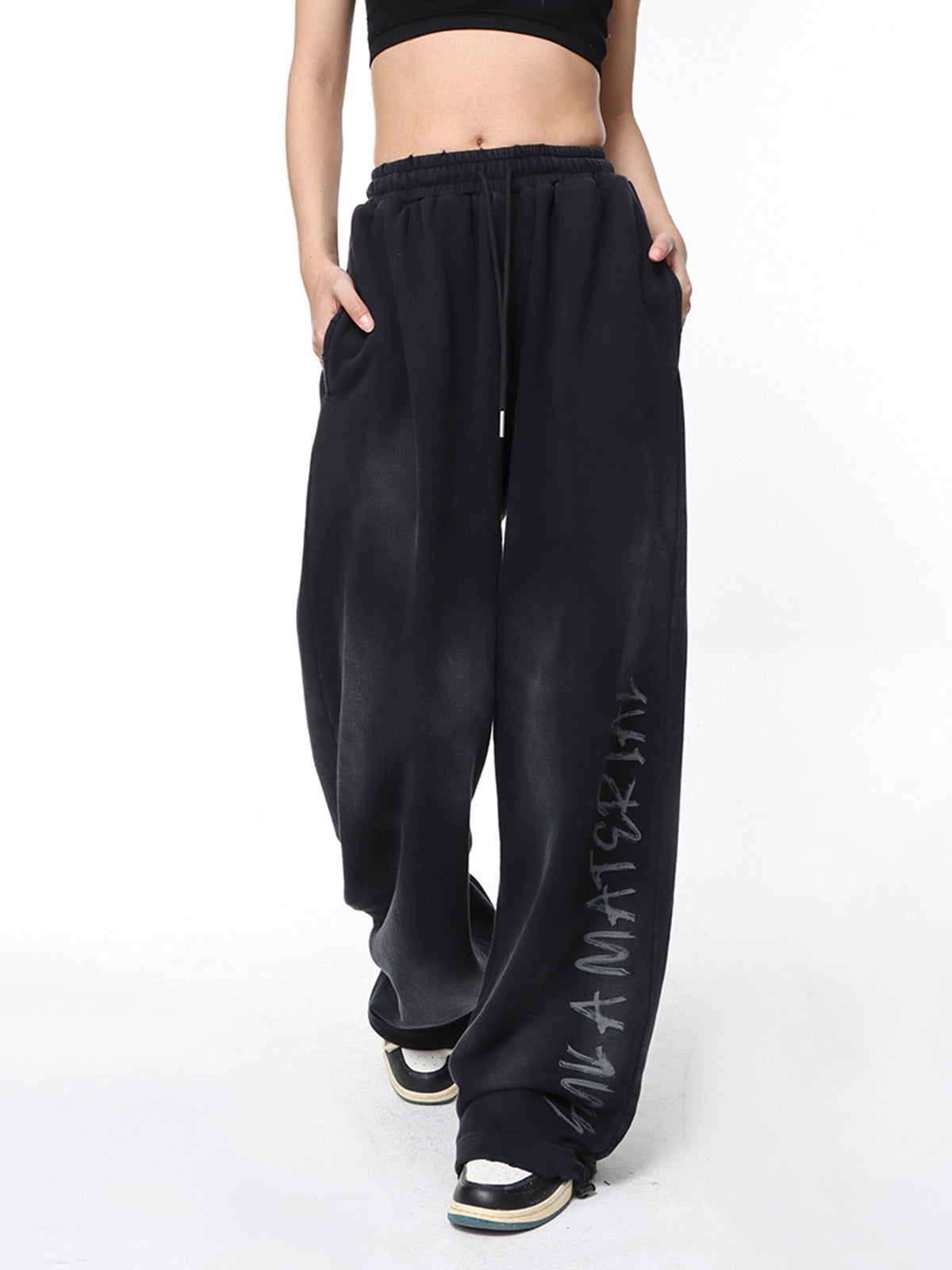 Wasteland Washed Patched Embroidered Hoodie Set 