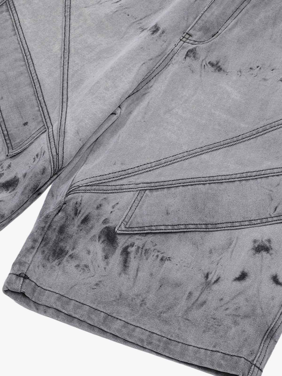 Distressed Washed Workwear Denim Set 