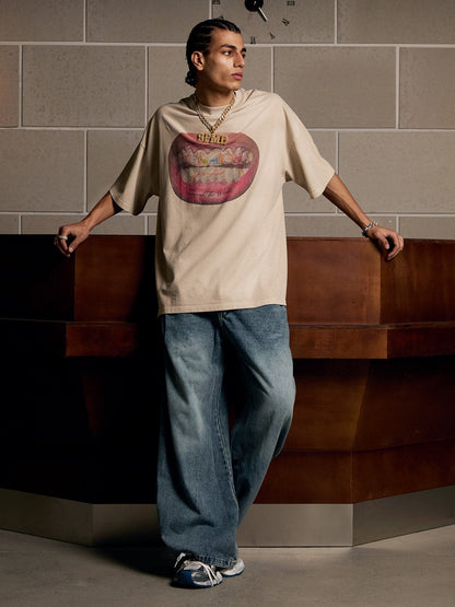 Full Diamond Tooth Pattern T-Shirt - 2258 