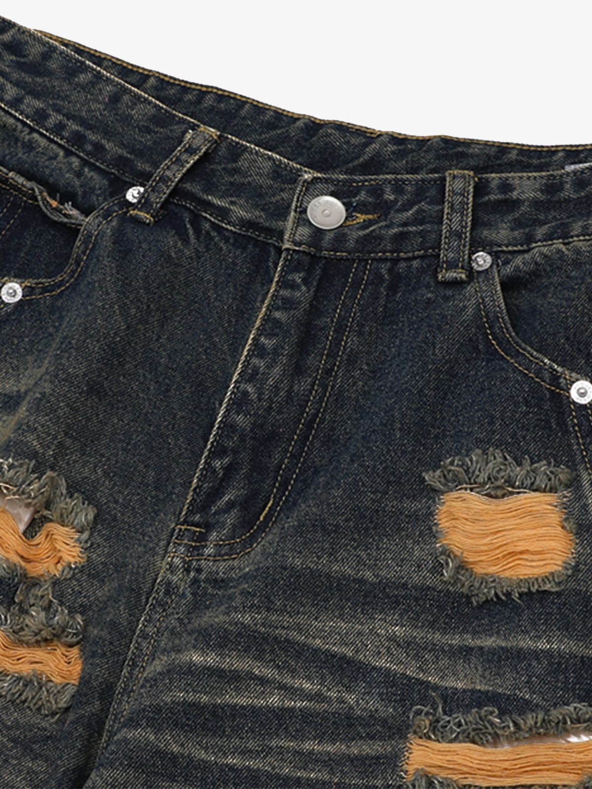 Distressed Washed Distressed Denim Set 