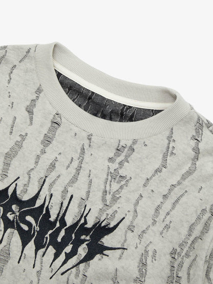 Thesupermade Faux Two-piece Distressed Woolen T-shirt - 2005 