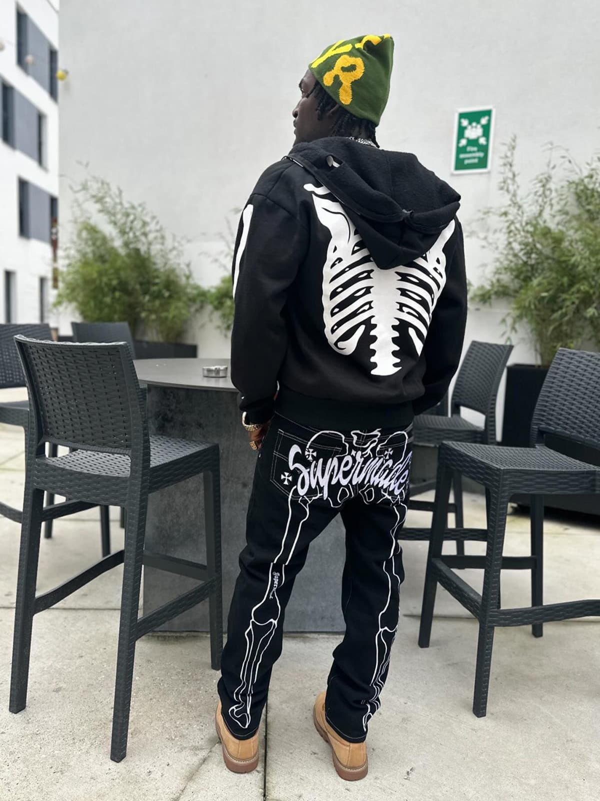 Thesupermade Hip Hop Bones Embroidered Jeans - 1859 