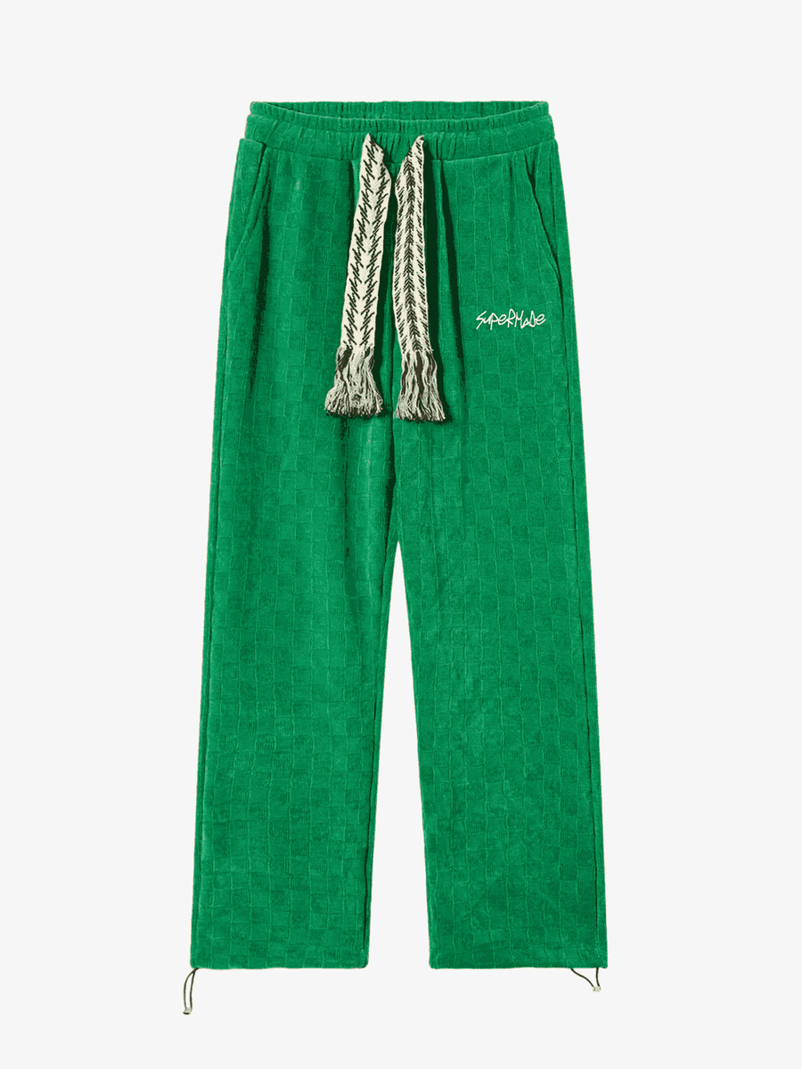 Thesupermade High Waisted Straight Cotton Sweatpants -1284; Green / S, Green / M, Green / L, Green / XL, Green / 2XL