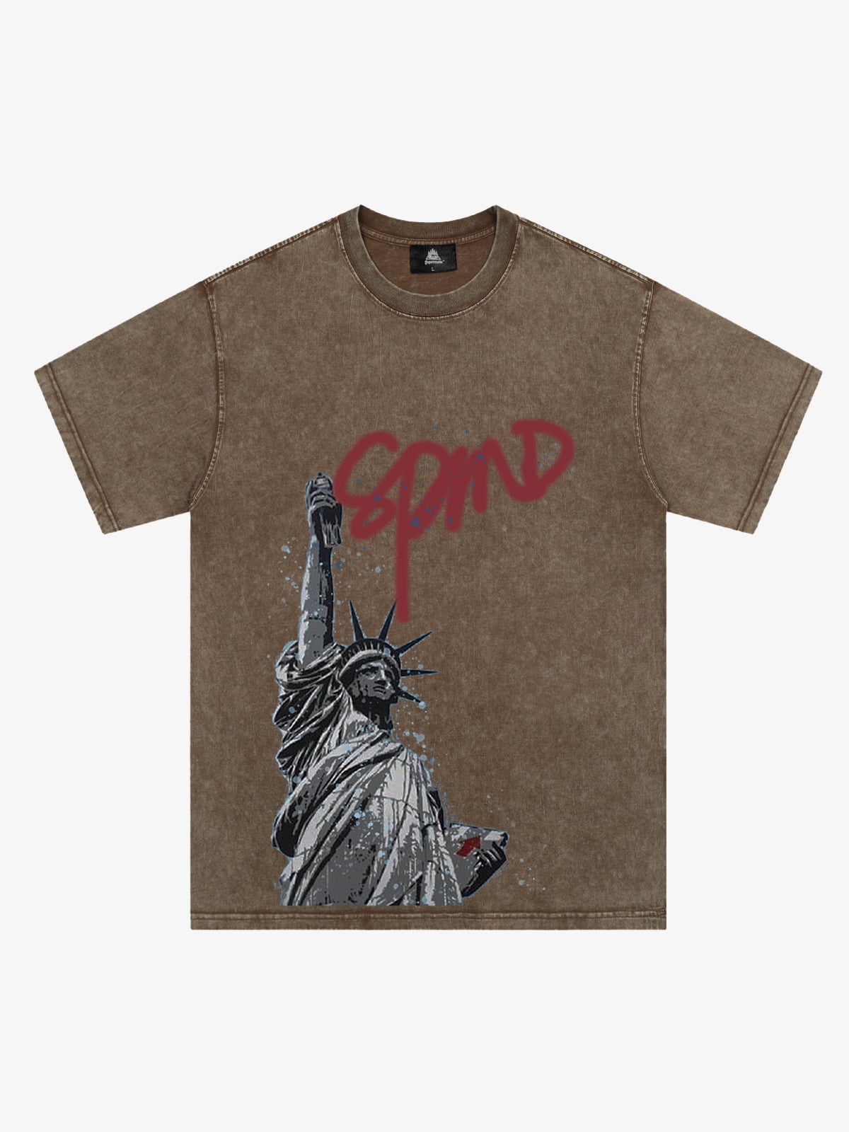 Orginal Funny Graffiti Statue Of Liberty Print T-shirt 