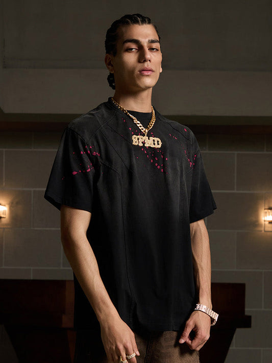 Vintage Washed Dot Spray T-Shirt 
