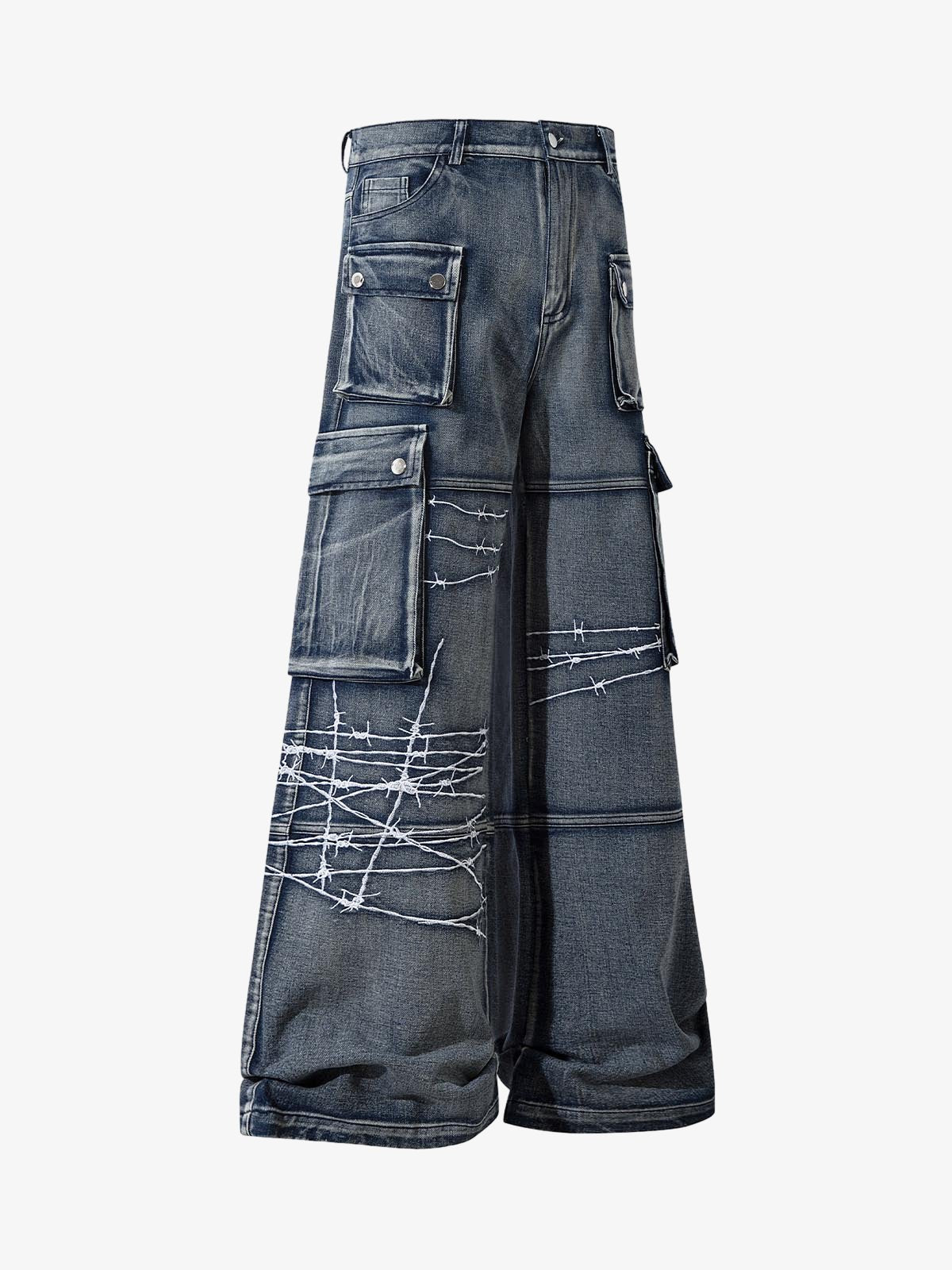 Thesupermade High Street Embroidery Hip-Hop Jeans - 2122 