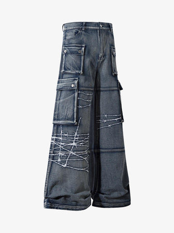 Thesupermade High Street Embroidery Hip-Hop Jeans - 2122 