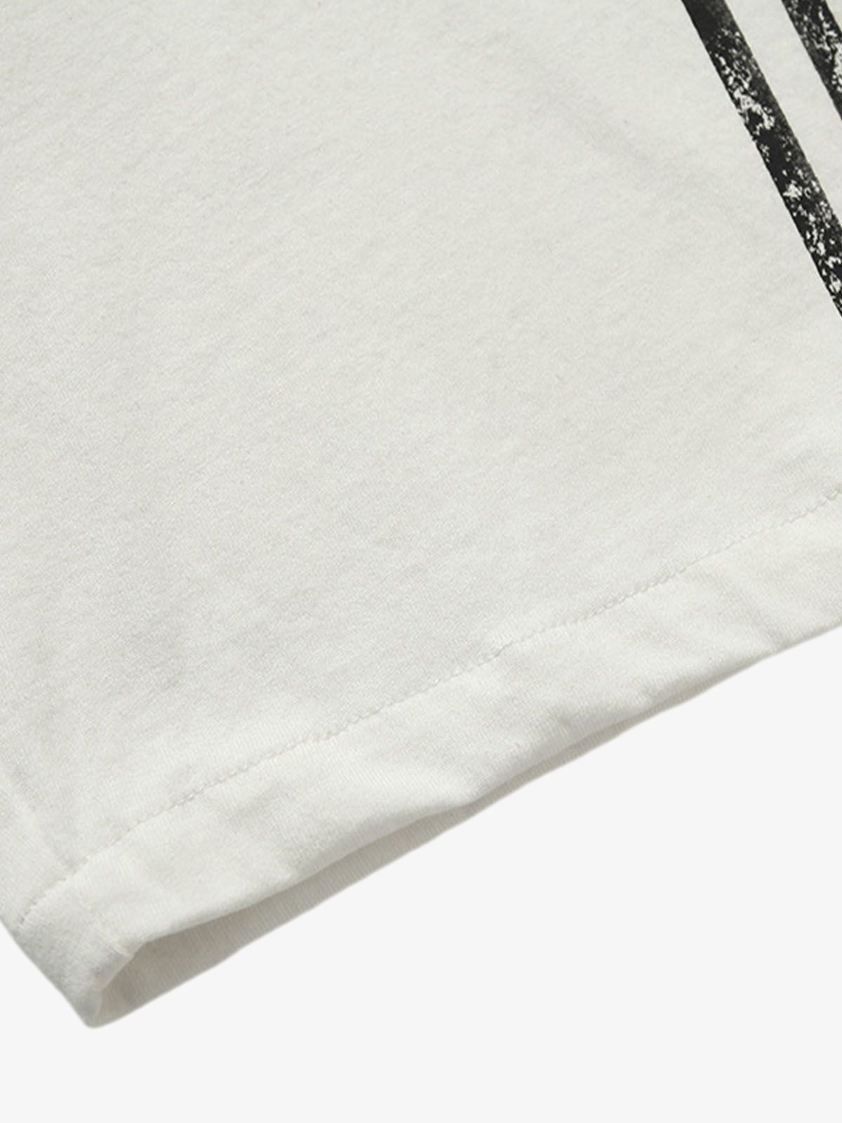 Heavy Washed Street Metal Collar T-shirt 