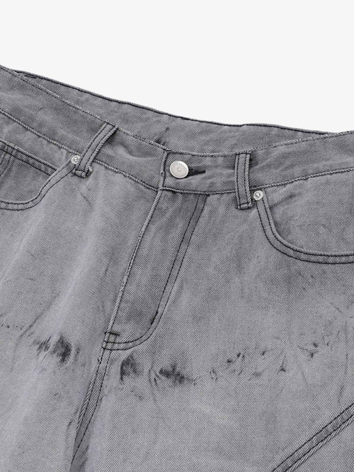 Distressed Washed Workwear Denim Set 