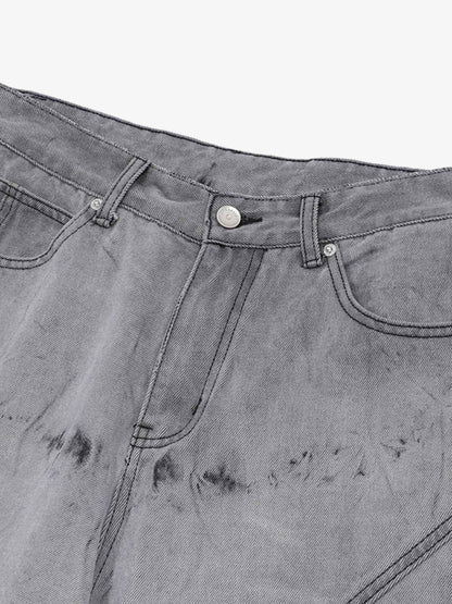 Distressed Washed Workwear Denim Set 