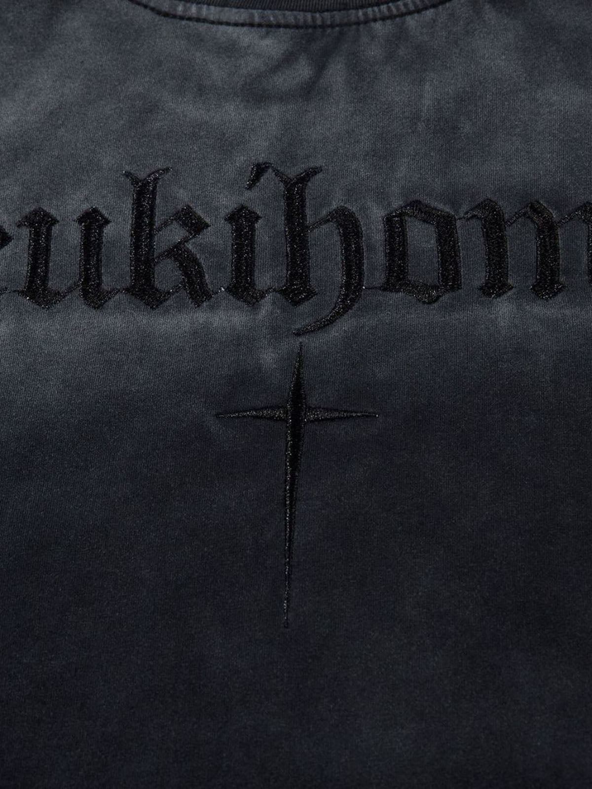 Oversized Cross and Studed T-Shirt 