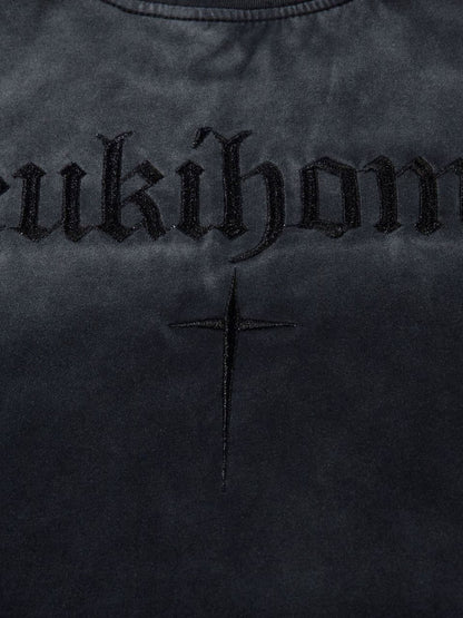 Oversized Cross and Studed T-Shirt 