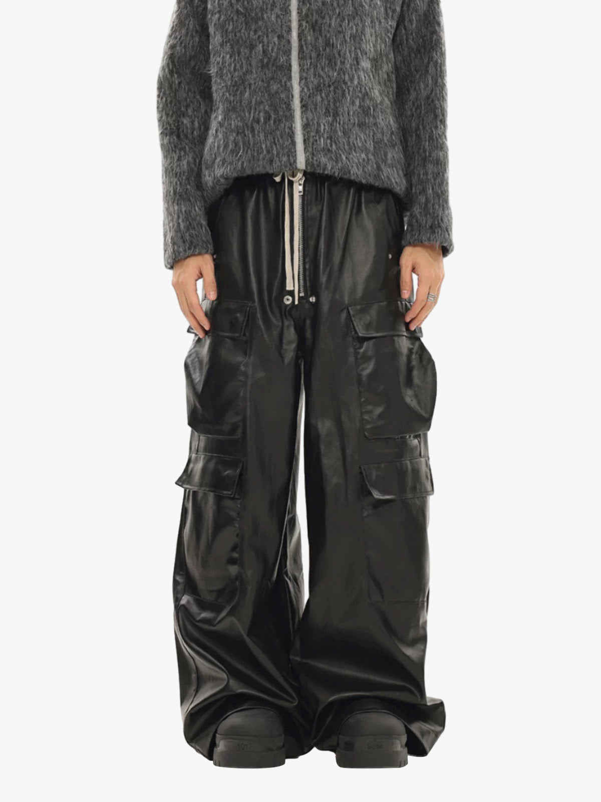 RO-style multi-pocket matte coated overalls - 2094 