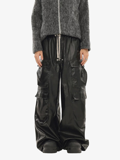 RO-style multi-pocket matte coated overalls - 2094 