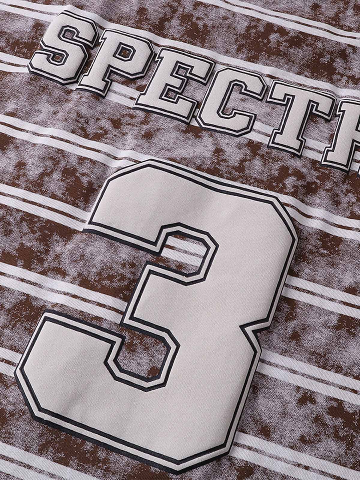 Graphic Lettering Striped Oversized T-Shirt 