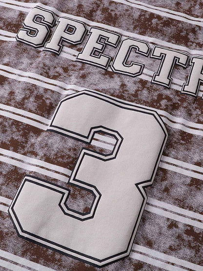Graphic Lettering Striped Oversized T-Shirt 