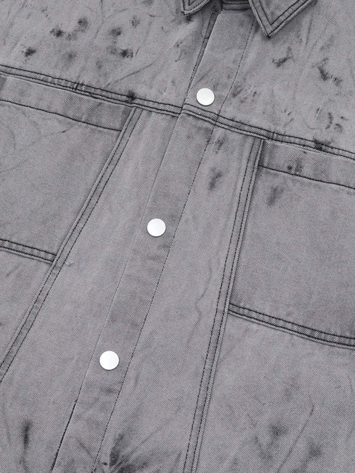 Distressed Washed Workwear Denim Set 