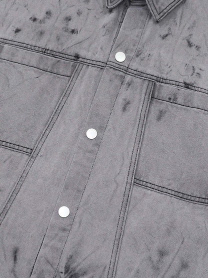 Distressed Washed Workwear Denim Set 