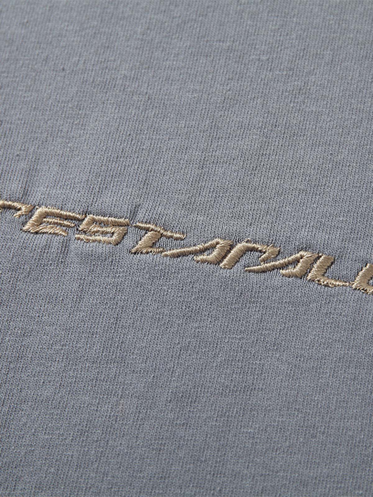 Heavy Washed Street Metal Collar T-shirt 
